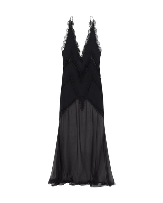 Tom Ford Black Sheer Lace Panel Dress