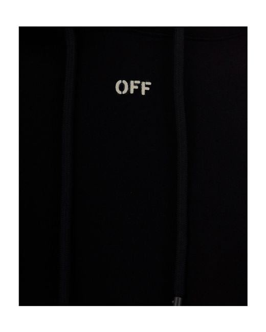 Off-White c/o Virgil Abloh Blue Logo Printed Drawstring Hoodie for men
