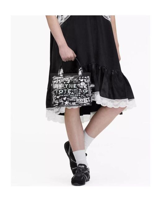 Marc Jacobs Black The Punk Scribble Small Tote Bag