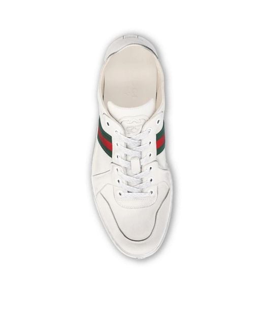 Gucci White Stretch Low-Top Sneakers for men