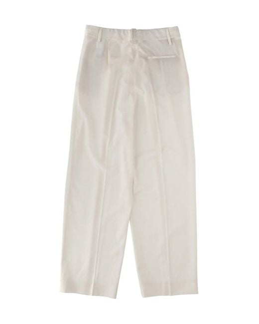 Fabiana Filippi White Pleated Trousers