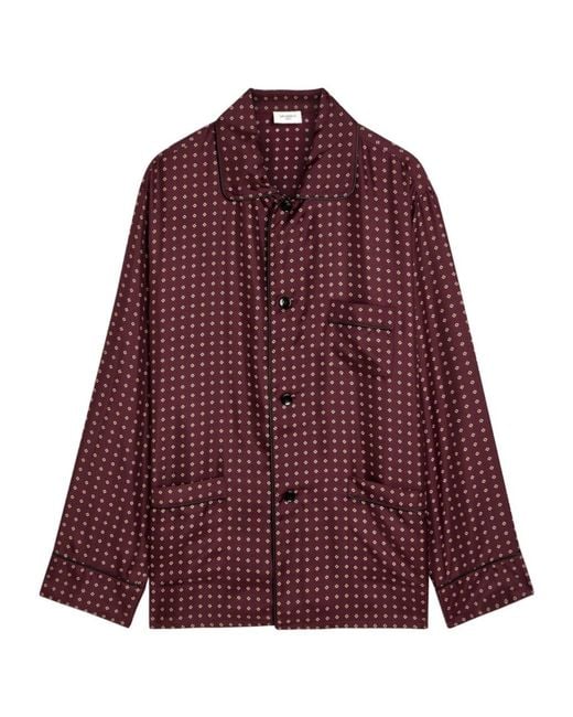 Saint Laurent Purple Patterned Silk Shirt