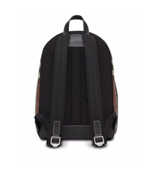 Burberry Brown Check Patterned Zipped Backpack for men
