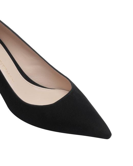 Stuart Weitzman Black Pointed-Toe High Heels
