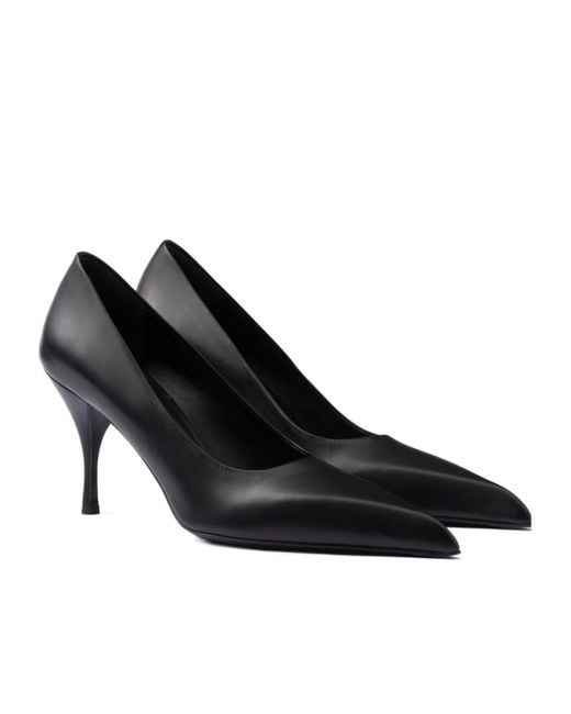 Prada Black Pointed-Toe Slip-On Pumps