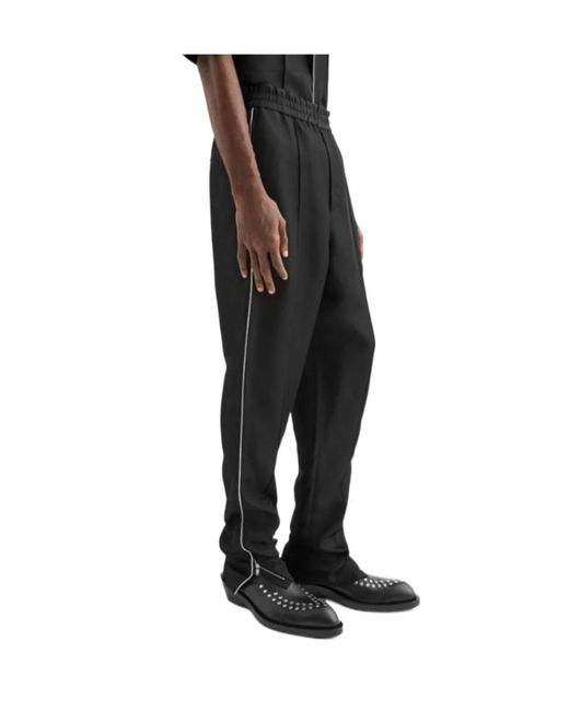 Jil Sander Black Piped-Trim Trousers for men