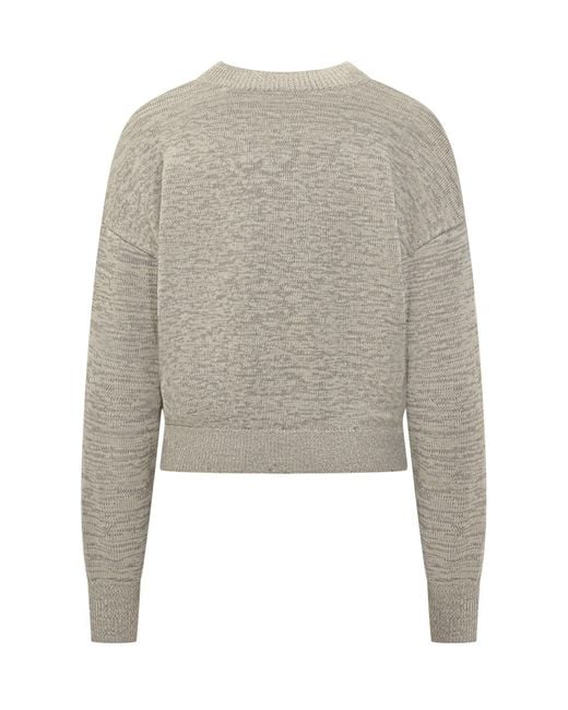 Isabel Marant Gray Logo Crew Neck Sweater