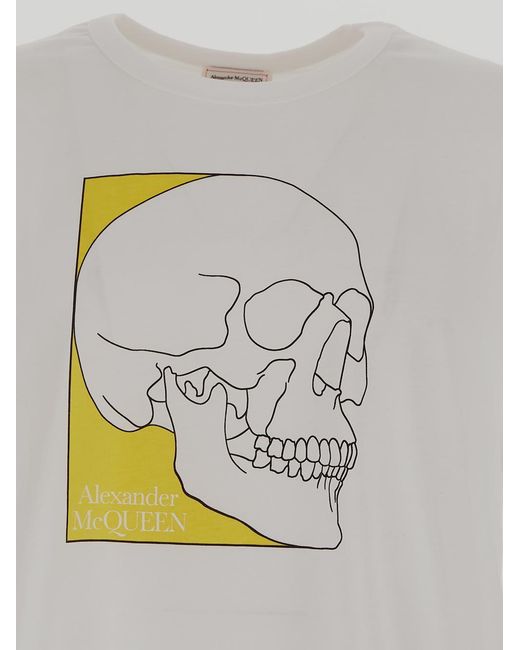 McQueen Gray Graphic Printed Crewneck T-Shirt for men