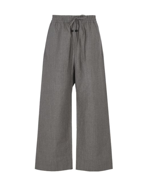 Fear Of God Gray Logo-Patch Drawstring Trousers for men
