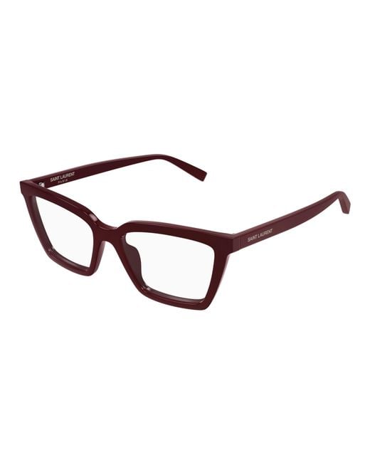 Saint Laurent White Rectangle-Frame Glasses