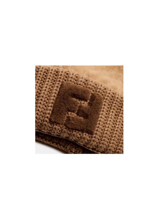 Fendi Natural Solid Knit Beanie