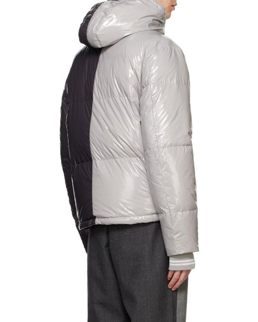 Thom Browne Gray Two-Tone Puffer Jacket for men