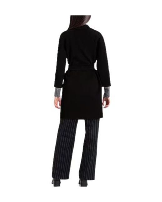 Max Mara Black Minimalist Wool Coat