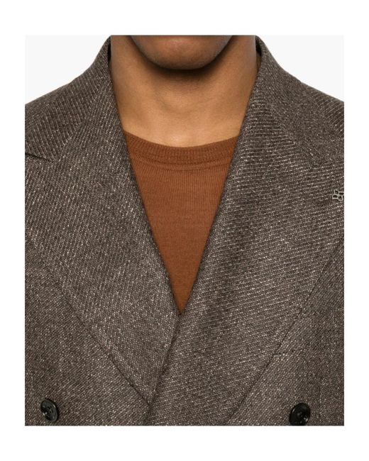 Tagliatore Brown Long-Sleeve Blazer for men