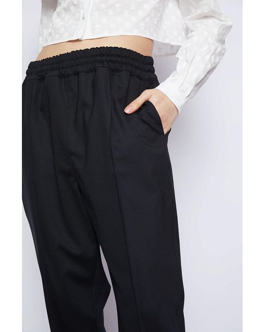 Philosophy Di Lorenzo Serafini Blue Elastic-Waist Wool Trousers