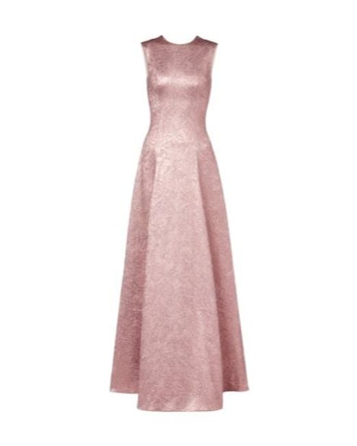 Emilia Wickstead Pink Nodin Open-Back Cloque Gown