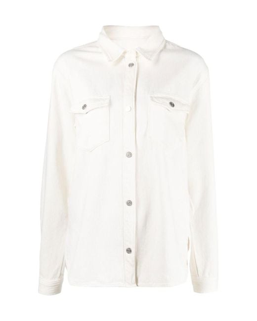 FRAME White Long-Sleeved Buttoned Shirt