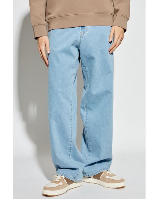 Giorgio Armani Blue Loose-Leg Jeans for men