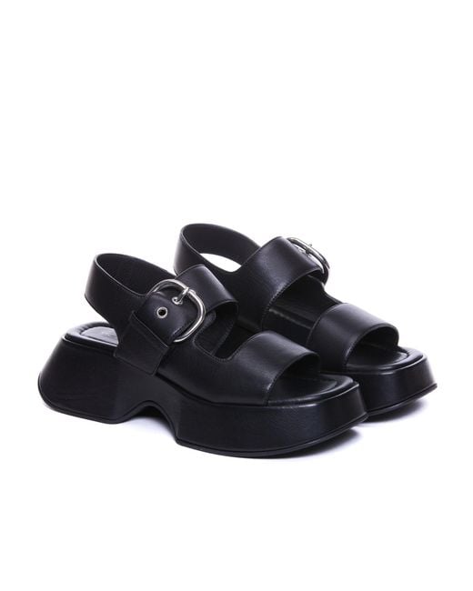 Vic Matié Blue Chunky Buckle Platform Sandals