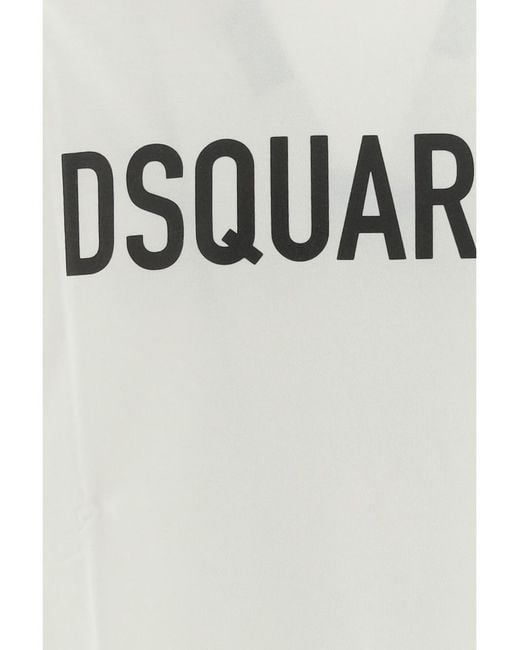 DSquared² White Logo-Printed Crewneck T-Shirt for men