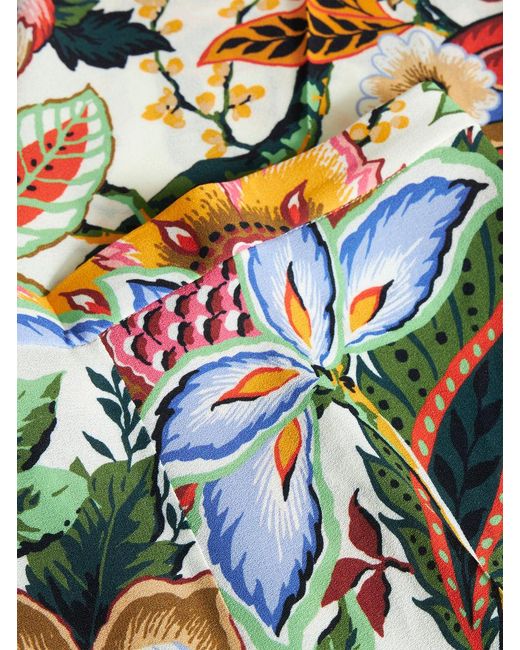 Etro Metallic High-Waist Floral-Printed Straight-Leg Trousers