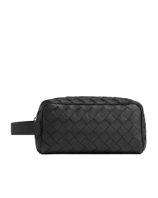 Bottega Veneta Black Intrecciato Travel Pouch for men
