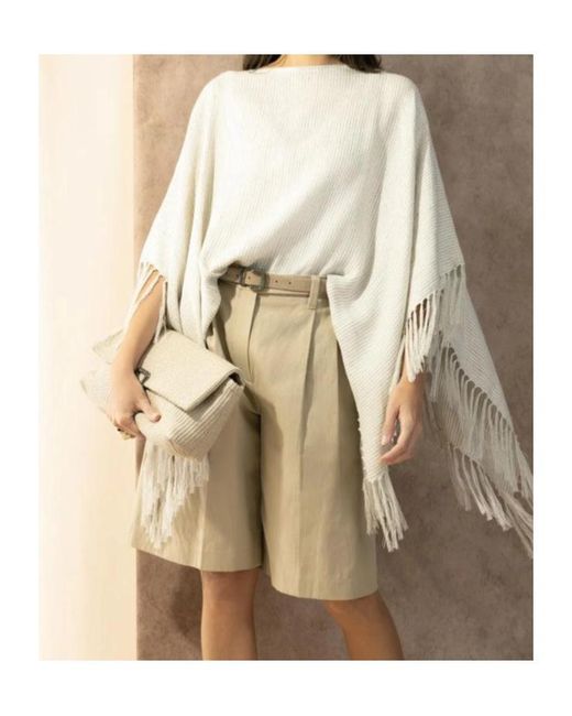 Brunello Cucinelli Natural Cotton And Linen Shorts