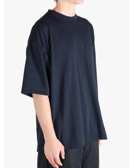 Nanamica Blue Crew Neck Pocket T-Shirt for men