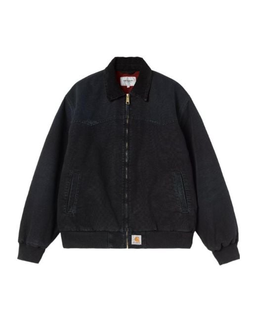Carhartt Blue Logo Patch Zip-Up Jacket for men