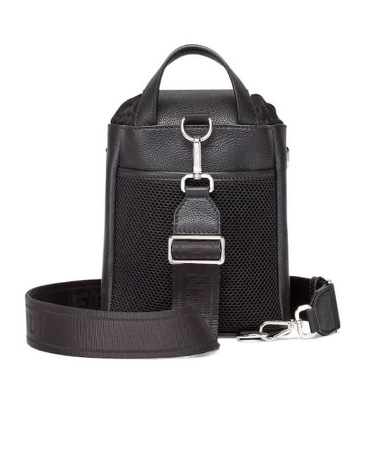 Fendi Black Roma Strike One-Shoulder Mini Backpack for men