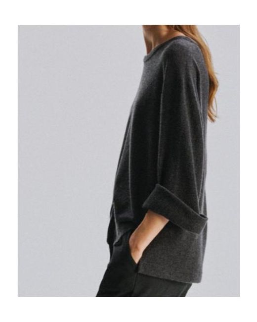 The Row Gray Pever Long-Sleeve Crew Neck Shirt
