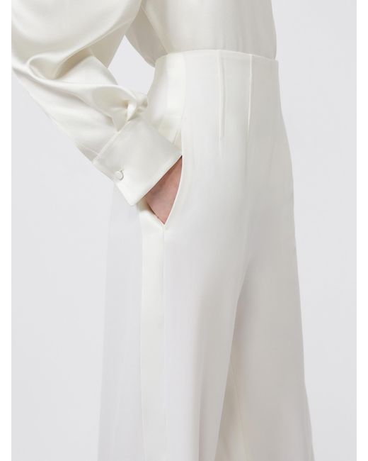 Max Mara White Balta High-Waist Wide-Leg Pants