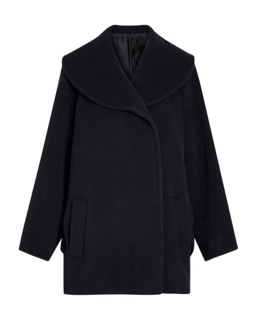 Alaïa Blue Double-Breasted Wool Coat