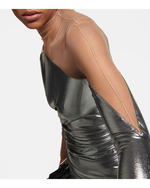 Mugler Gray Sewing A Mini Dress