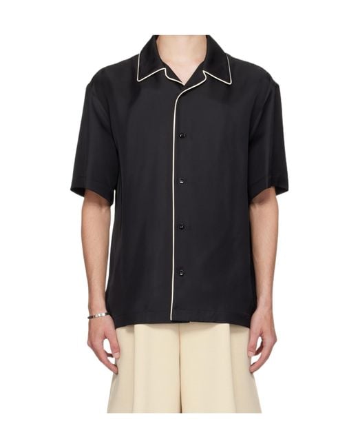 Jil Sander Black Fluid Viscose Shirt for men