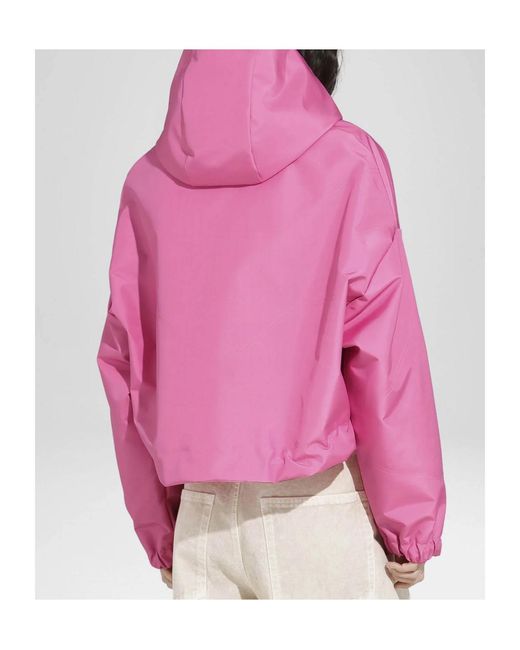 Khrisjoy Pink Drawstring Hooded Jacket