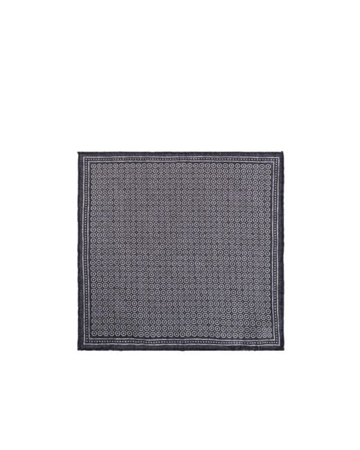 Eleventy Gray Geometric-Print Pocket Square for men
