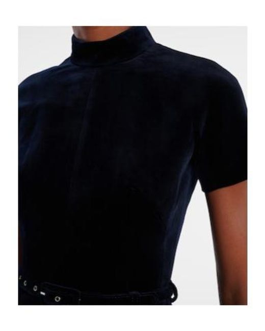 Emilia Wickstead Black Camilla Cotton Velvet Midi Dress