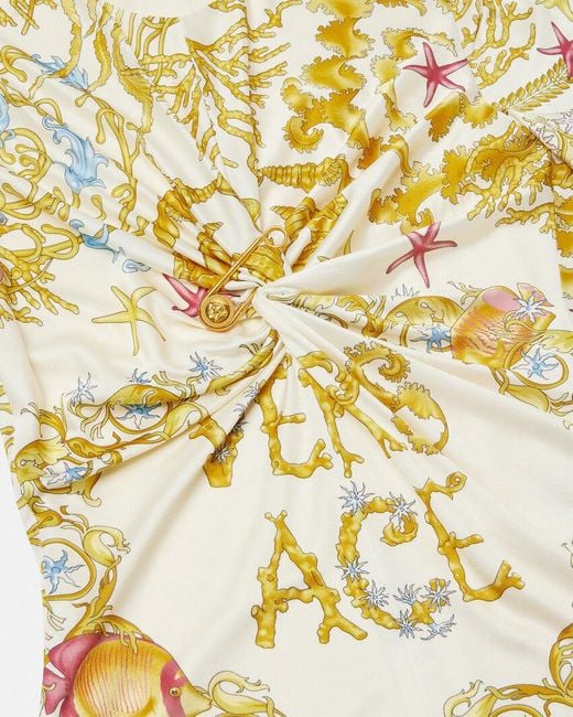 Versace Metallic Safety Pin Detailed Crewneck Top