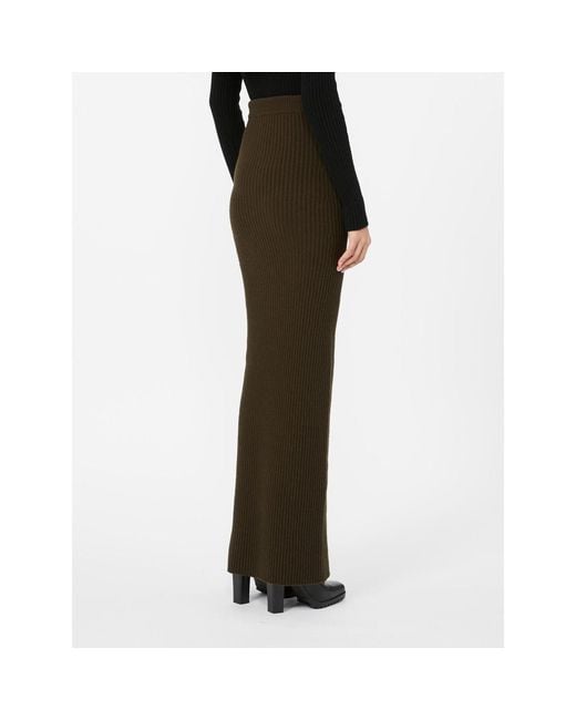 Max Mara Green Boris Knit Ribbed Skirt