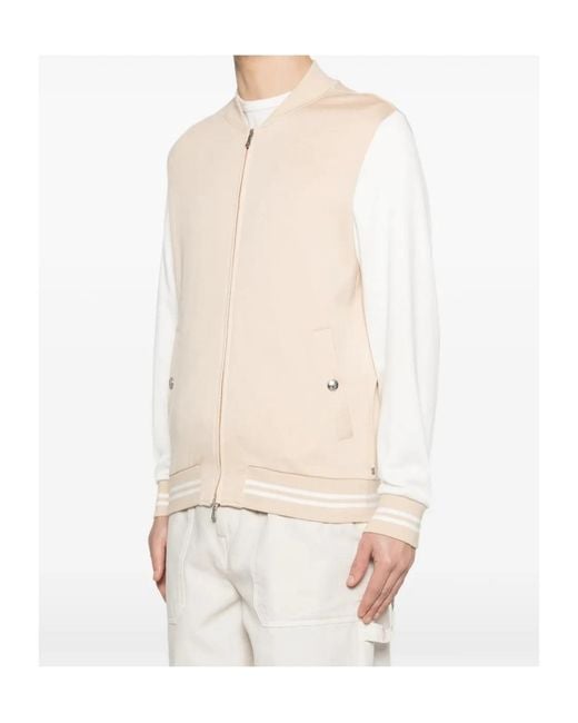Eleventy Natural Zip-Up Bomber Jacket for men