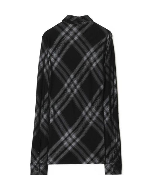 Burberry Black Check-Printed Long-Sleeved Buttoned Shirt