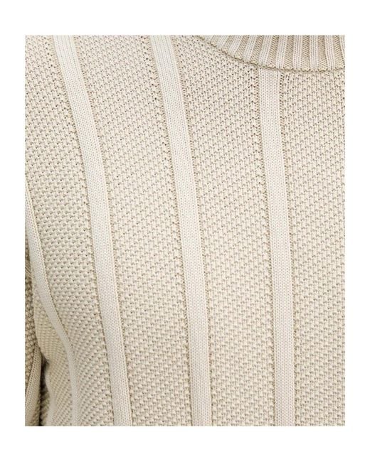 Boss Natural Ribbed Crew-Neck Sweater for men