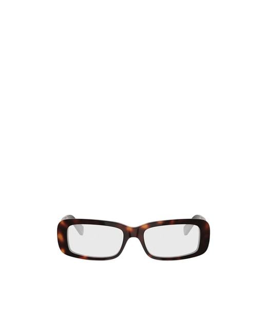 Céline White Full-Rimmed Plano Lenses