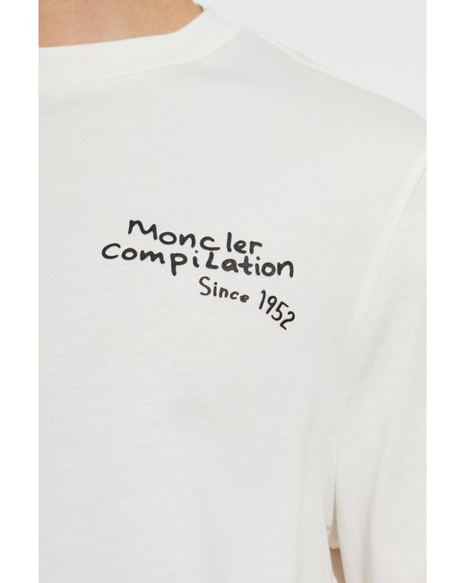 Moncler White Short-Sleeved T-Shirt for men