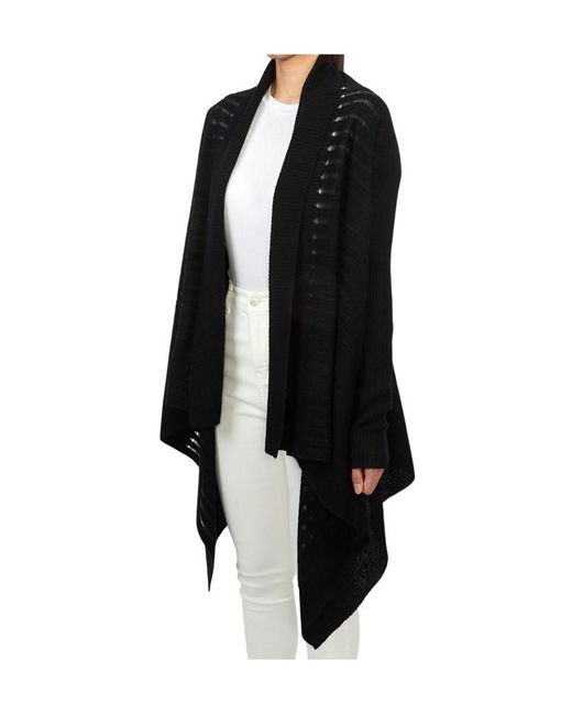 AllSaints Black Harley Waterfall Open Front Cardigan