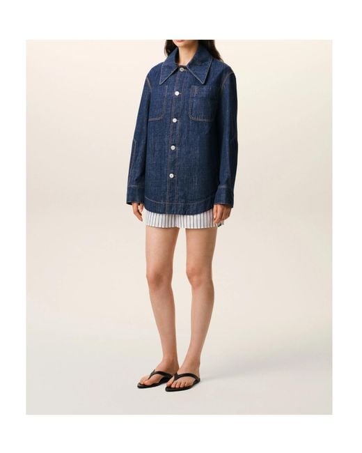 AMI Blue Ami Ami De Coeur Worker Worker Overshirt for men