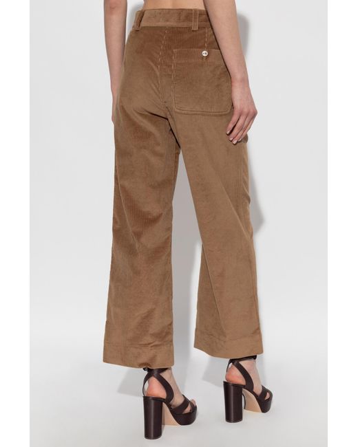 Etro Brown Wide-Leg Corduroy Trousers