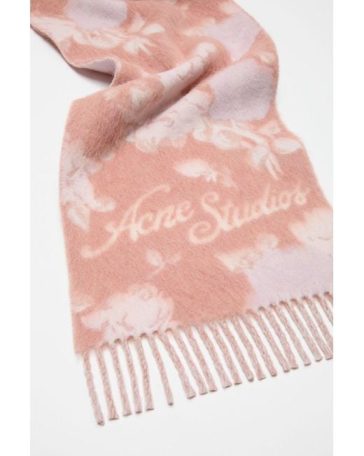 Acne Pink Fringed Scarf