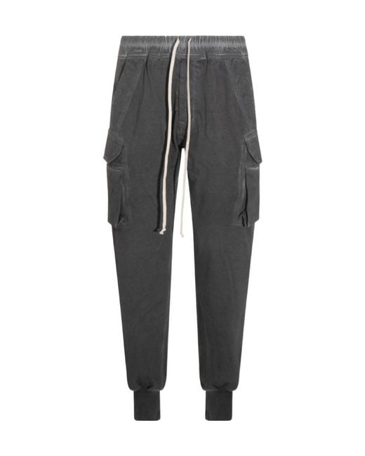 Rick Owens Gray Drawstring Casual Pants for men